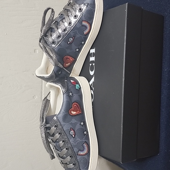 womens leather Coach casual sneakers - Picture 3 of 4